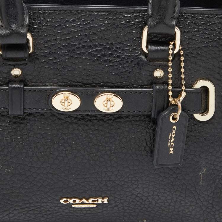 Pre Owned Coach Black Leather Mini Blake Carryall Satchel