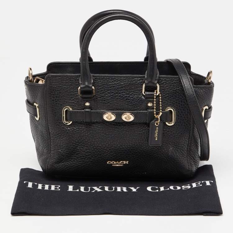 Pre Owned Coach Black Leather Mini Blake Carryall Satchel