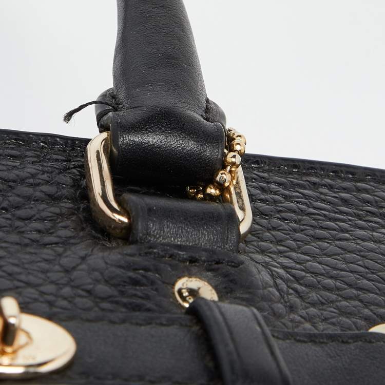 Pre Owned Coach Black Leather Mini Blake Carryall Satchel