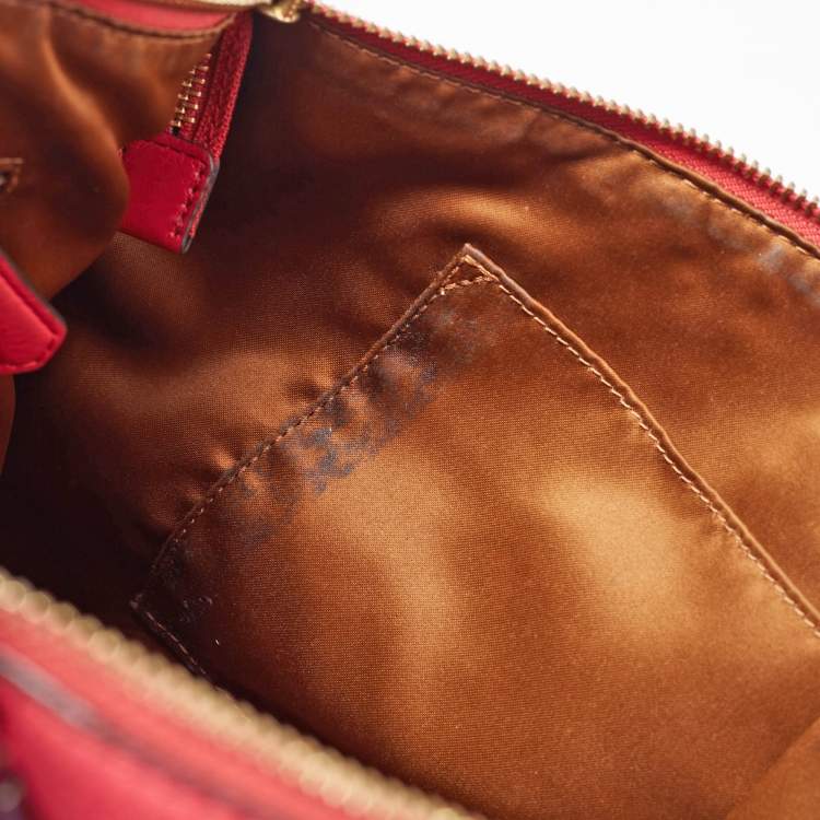 Pre Owned Coach Red Pebbled Leather Prairie Satchel