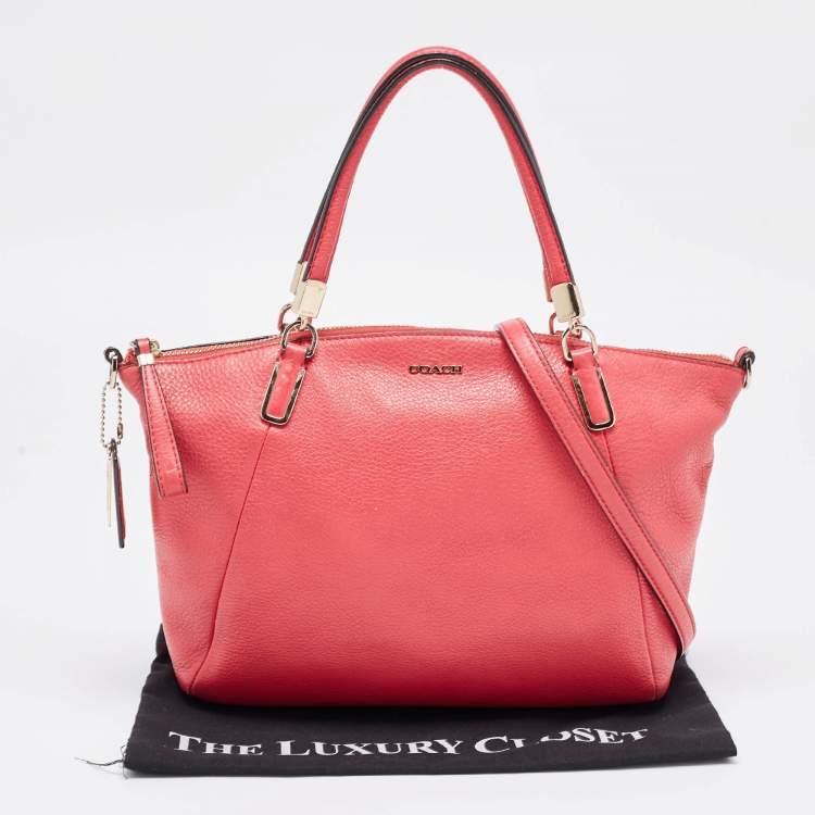 Pre Owned Coach Red Pebbled Leather Prairie Satchel
