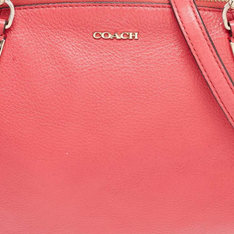 Pre Owned Coach Red Pebbled Leather Prairie Satchel