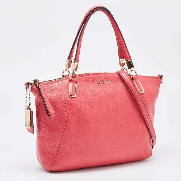 Pre Owned Coach Red Pebbled Leather Prairie Satchel