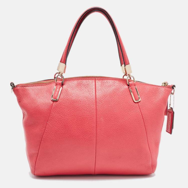 Pre Owned Coach Red Pebbled Leather Prairie Satchel
