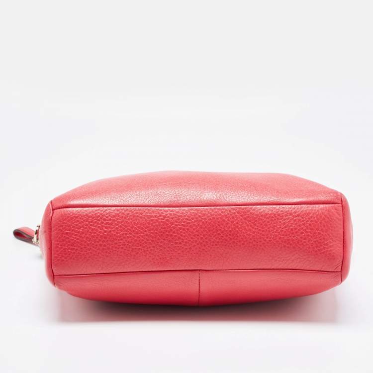 Pre Owned Coach Red Pebbled Leather Prairie Satchel