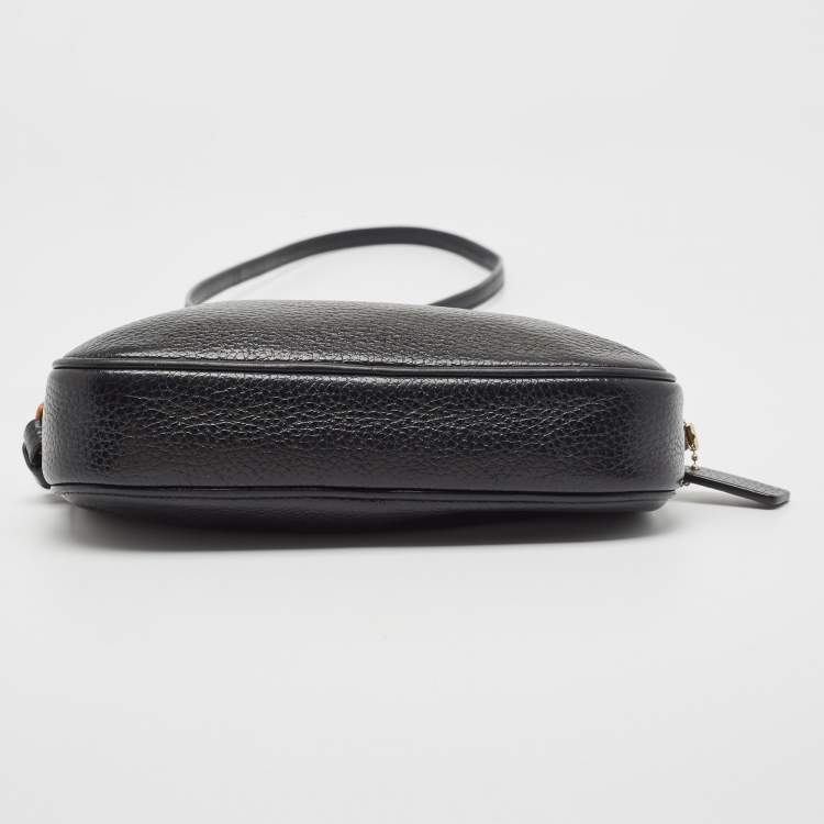 Pre Owned Coach Black Leather Isla Double Zip Camera Crossbody Bag