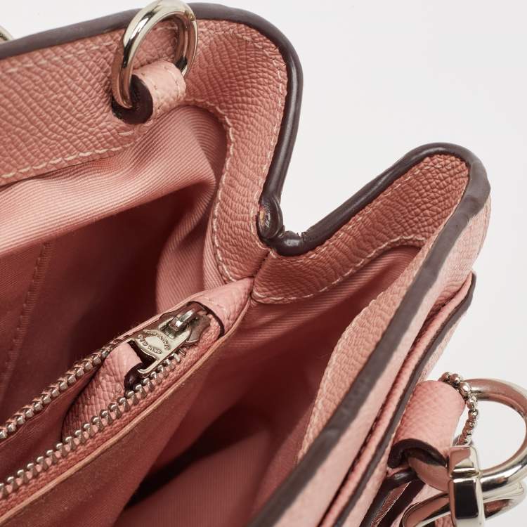Pre Owned Coach Pink Leather Minetta Satchel