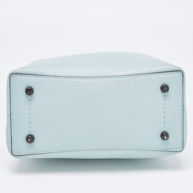 Pre Owned Coach Pale Blue Leather Willow Bucket Bag