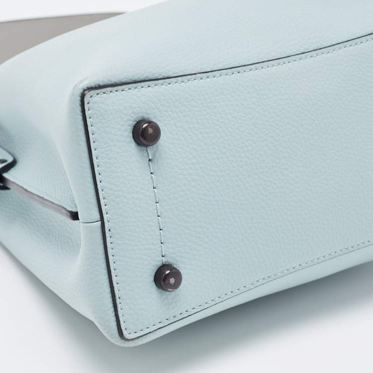 Pre Owned Coach Pale Blue Leather Willow Bucket Bag