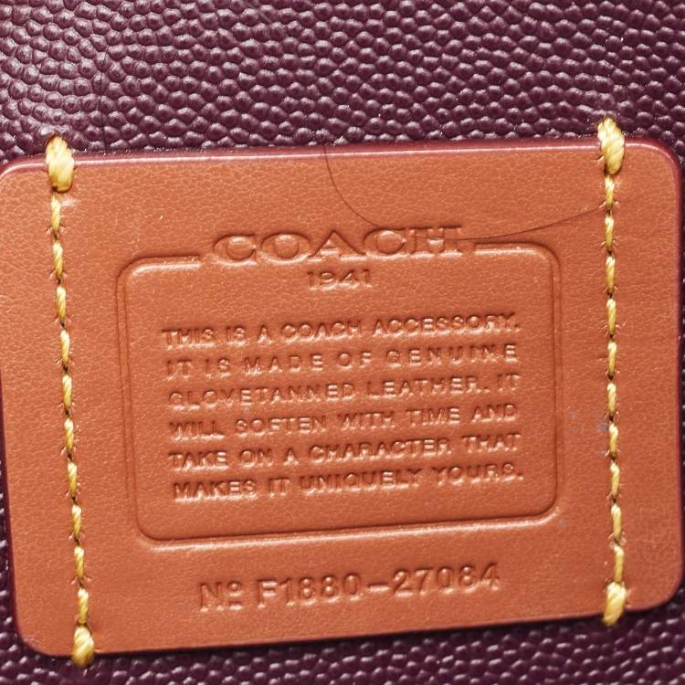 مملوكة مسبقًا Coach Plum Leather Callie Foldover Chain Clutch 