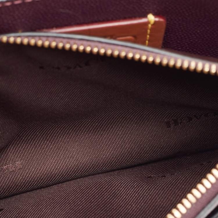 مملوكة مسبقًا Coach Plum Leather Callie Foldover Chain Clutch 
