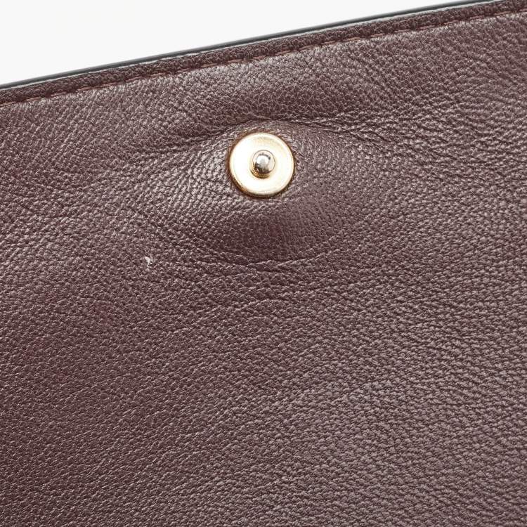 مملوكة مسبقًا Coach Plum Leather Callie Foldover Chain Clutch 
