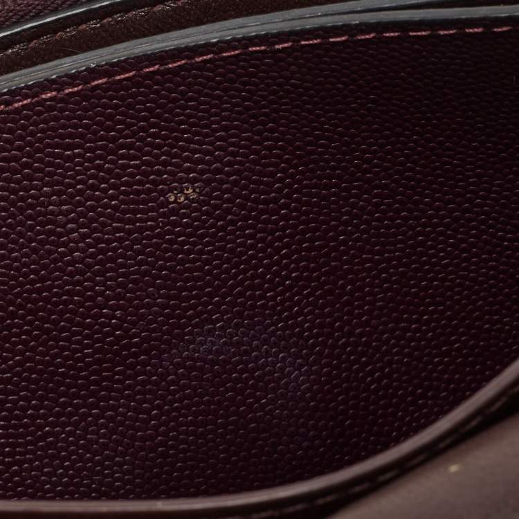 مملوكة مسبقًا Coach Plum Leather Callie Foldover Chain Clutch 