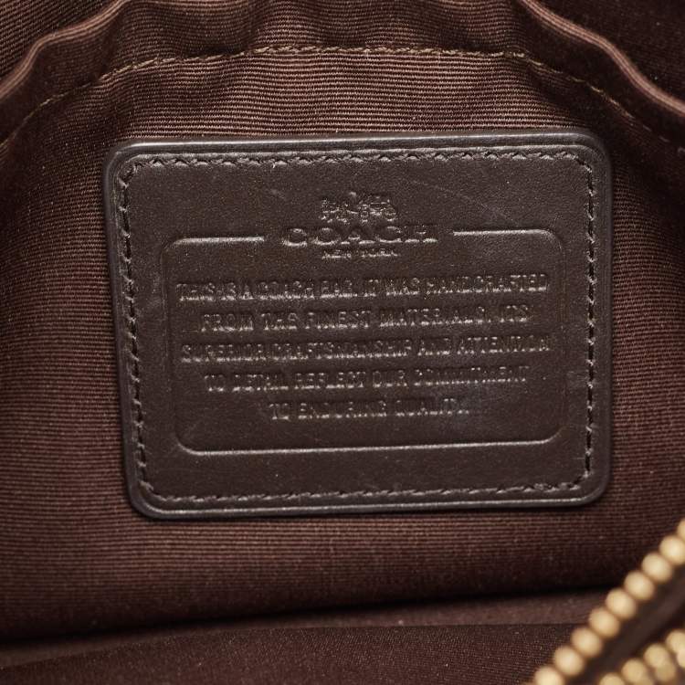 Pre Owned Coach Black/Brown Python Embossed and Leather Margo Carryall Satchel