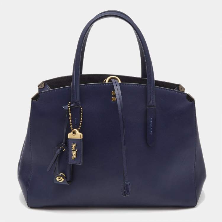 Coach on sale Blue/Brass Courier Carryall Smooth Leather Satchel