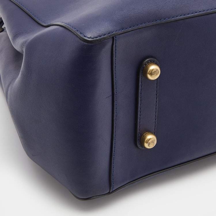 Pre Owned Coach Blue Leather Cooper Carryall Satchel