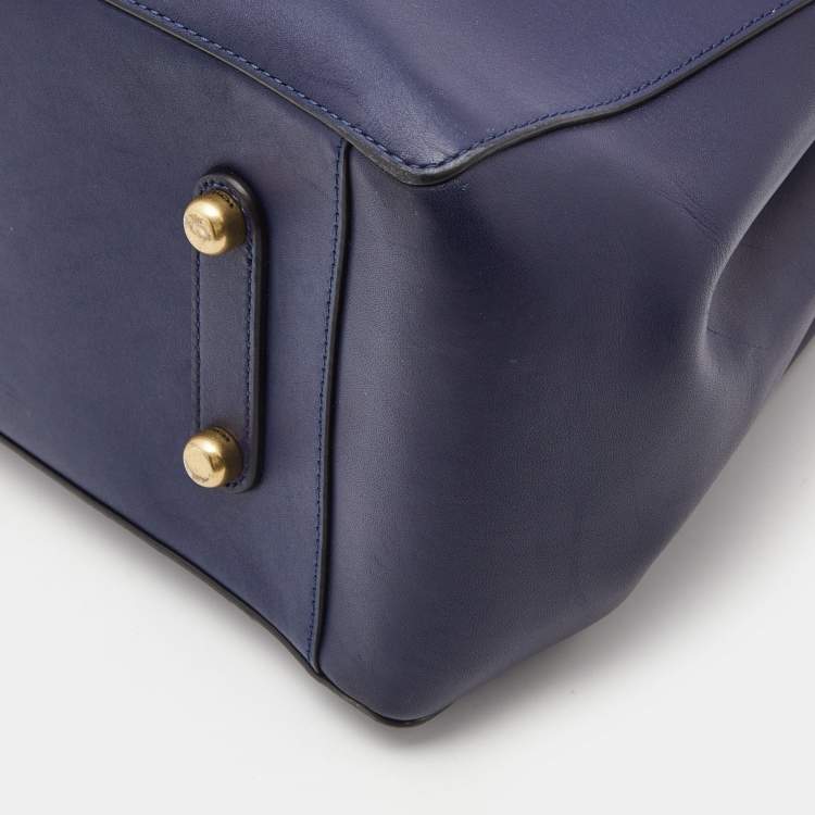 Pre Owned Coach Blue Leather Cooper Carryall Satchel