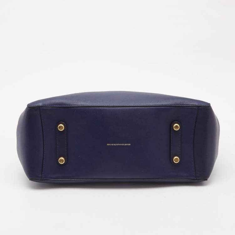 Pre Owned Coach Blue Leather Cooper Carryall Satchel