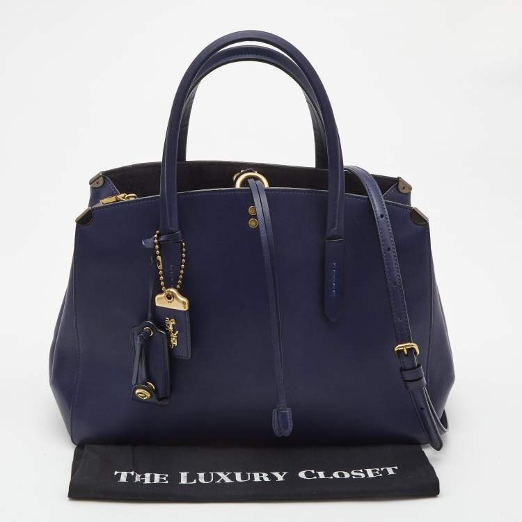 Pre Owned Coach Blue Leather Cooper Carryall Satchel