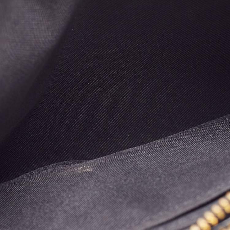 Pre Owned Coach Brown Signature Coated Canvas Double Zip Wristlet