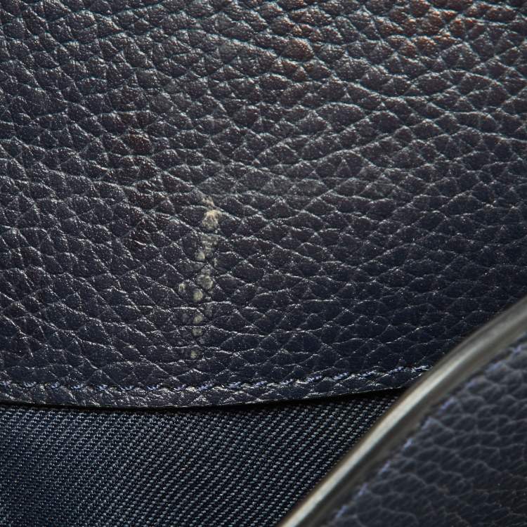 Pre Owned Coach Navy Blue Leather Noa Pop Up Crossbody Bag