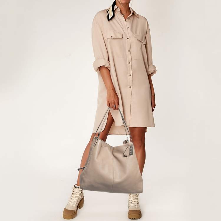 مملوكة مسبقًا Coach Beige Leather Edie Satchel