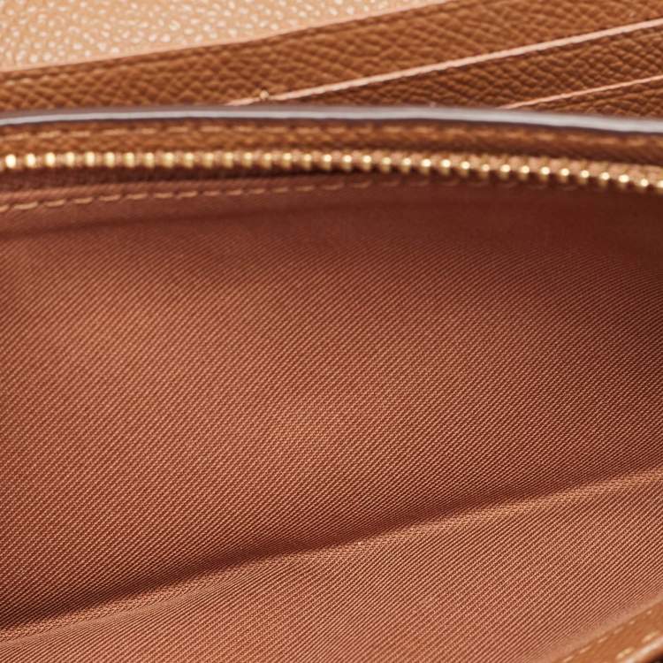 Pre Owned Coach Brown Leather Flap Continental Wallet 
