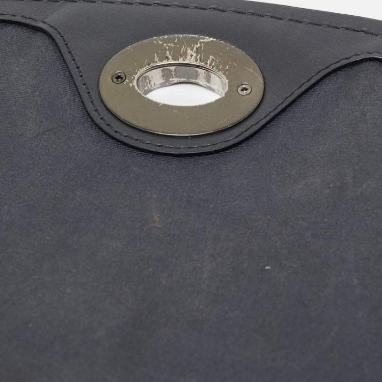 Pre Owned Coach Dark Blue Suede And Leather Crossbody Bag
