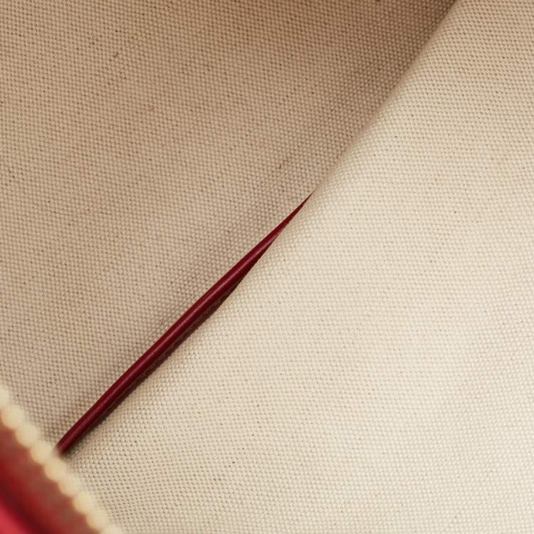 Pre Owned Coach Red/Grey Signature Coated Canvas and Leather Taxi Zip Tote