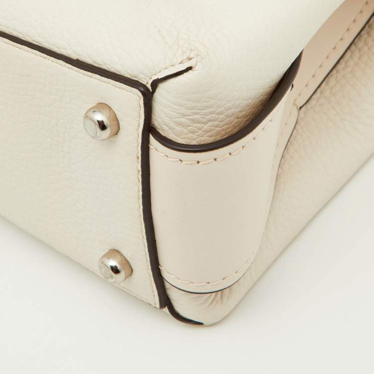 Pre Owned Coach Off White Leather Brooklyn Carryall 28 Tote