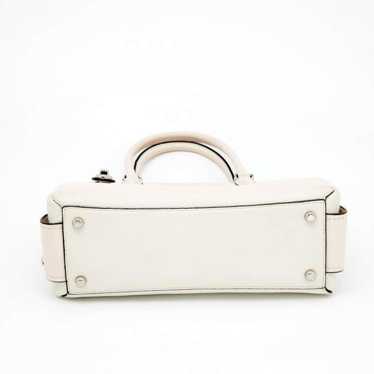 Pre Owned Coach Off White Leather Brooklyn Carryall 28 Tote