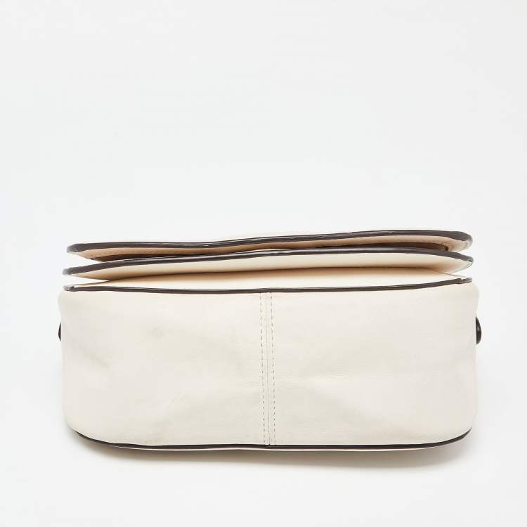 Pre Owned Coach Beige Horse Carriage Print Coated Canvas and Leather Crossbody Bag
