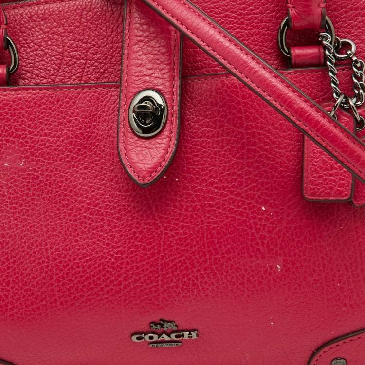 Pre Owned Coach Pink Leather Mercer 24 Satchel