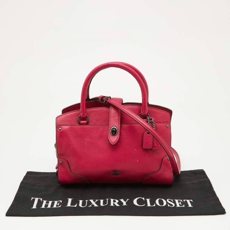 Pre Owned Coach Pink Leather Mercer 24 Satchel