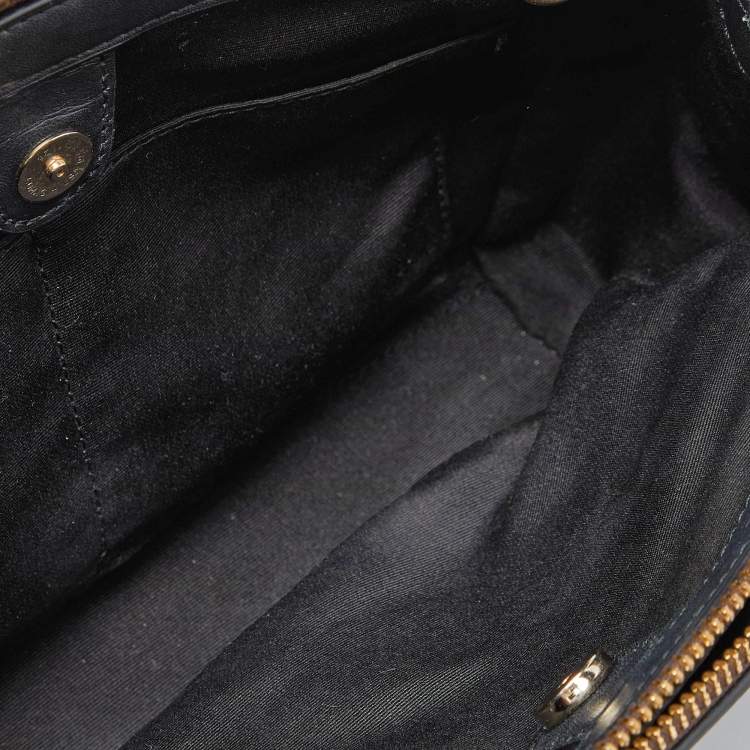 Pre Owned Coach Brown/Black Signature Coated Canvas and Leather Mini Christie Carryall Satchel