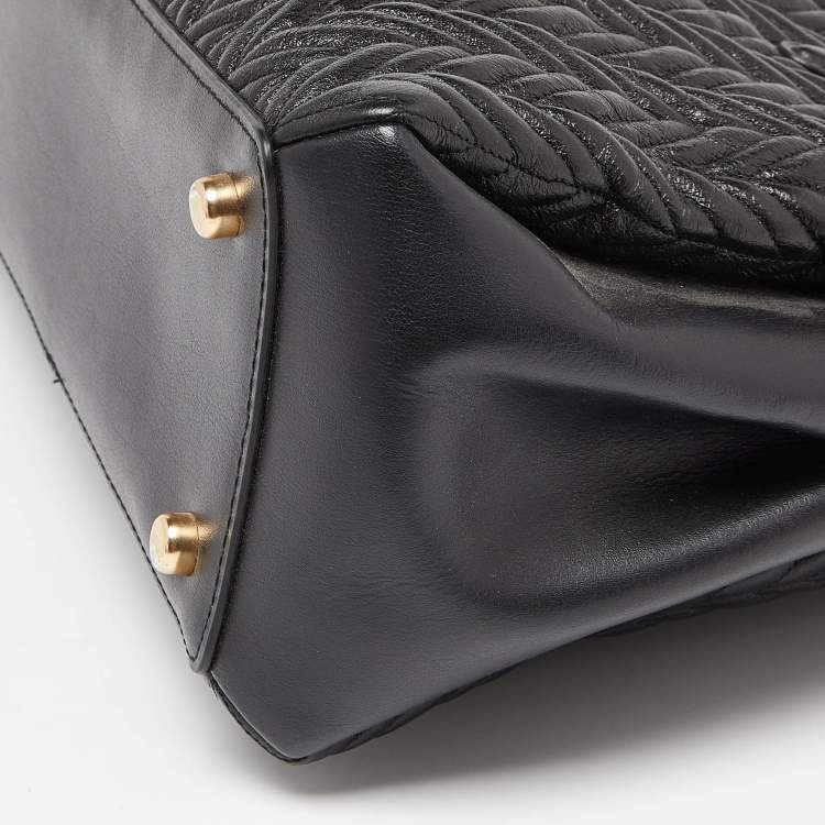 Pre Owned Coach Black Quilted Leather Sage Carryall Satchel