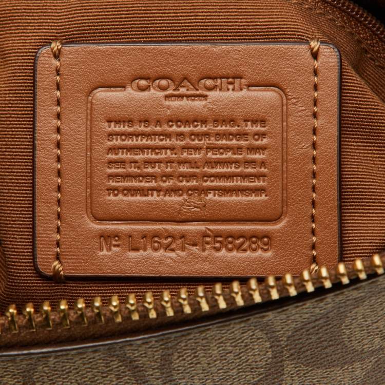 Pre Owned Coach Brown Signature Coated Canvas and Leather Harley Hobo
