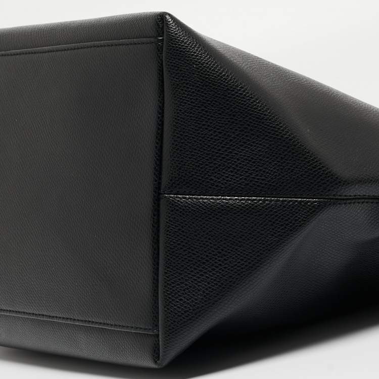 Pre Owned Coach Black Leather City Top Zip Tote