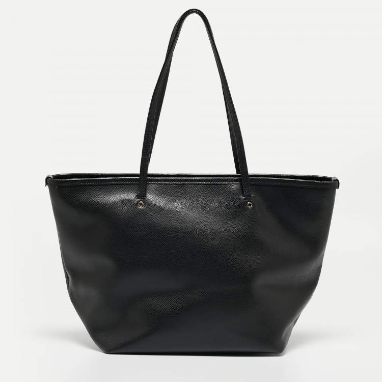 Pre Owned Coach Black Leather City Top Zip Tote