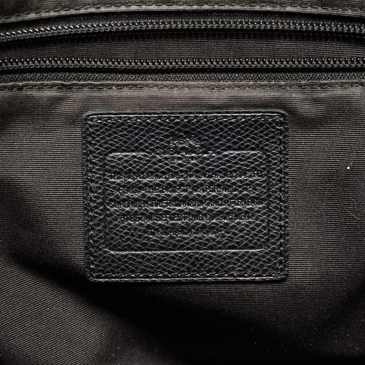 Pre Owned Coach Black Leather City Top Zip Tote