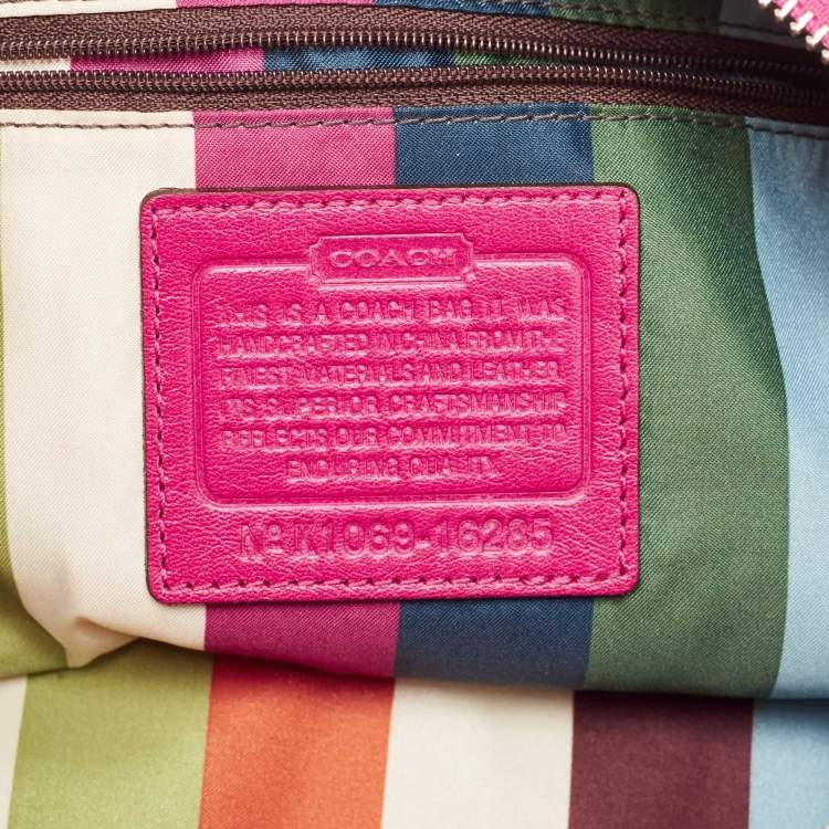 Pre Owned Coach Pink Leather Poppy Shoulder Bag