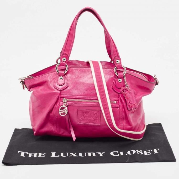 Pre Owned Coach Pink Leather Poppy Shoulder Bag