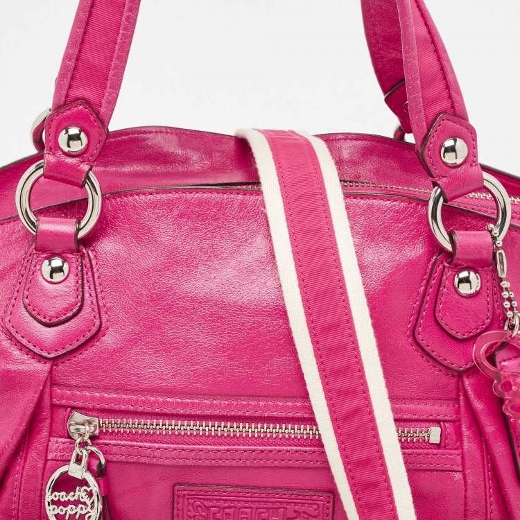 Pre Owned Coach Pink Leather Poppy Shoulder Bag