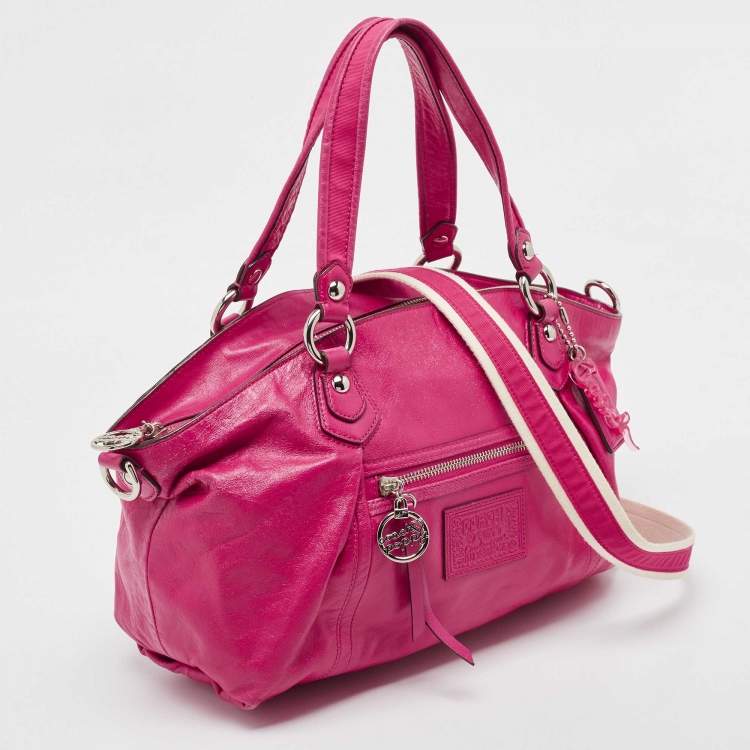 Pre Owned Coach Pink Leather Poppy Shoulder Bag