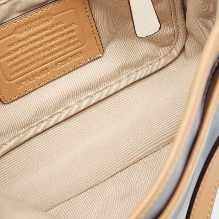 Pre Owned Coach Tri Color Leather Crossbody Bag