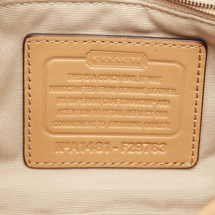 Pre Owned Coach Tri Color Leather Crossbody Bag