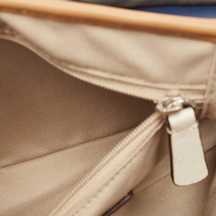Pre Owned Coach Tri Color Leather Crossbody Bag