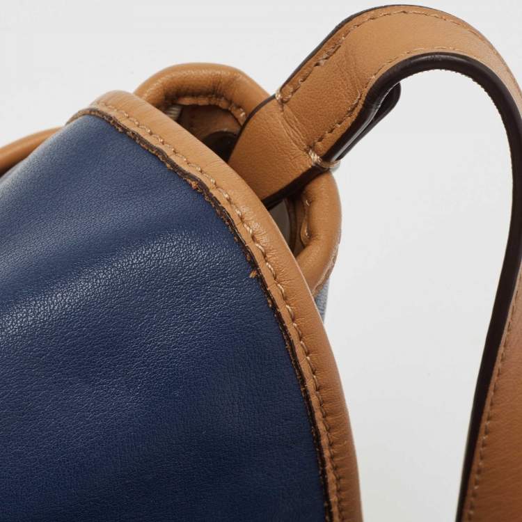 Pre Owned Coach Tri Color Leather Crossbody Bag