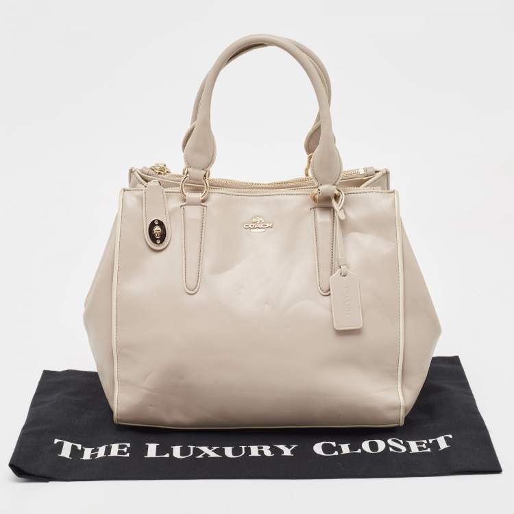 Pre Owned Coach Lilac Leather Crosby Carryall Tote