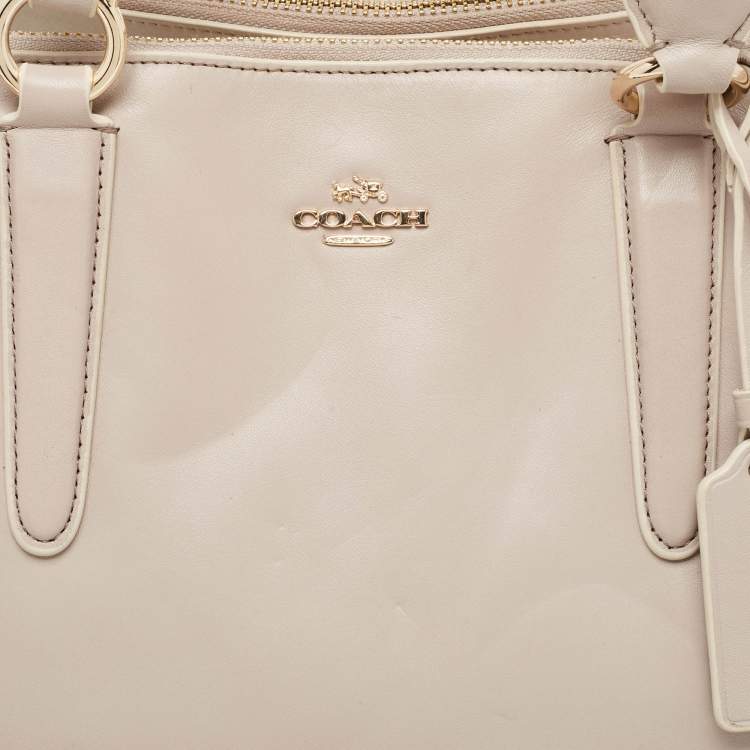 Pre Owned Coach Lilac Leather Crosby Carryall Tote